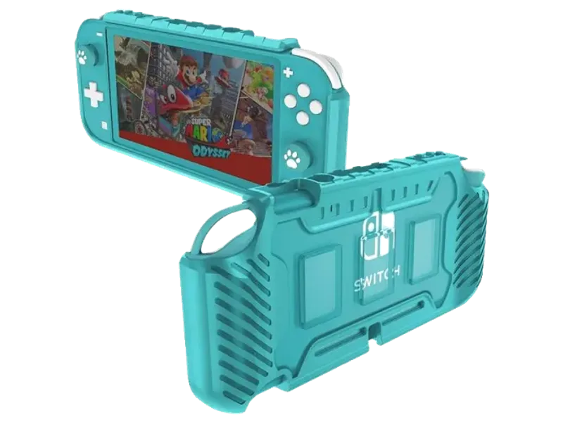 TMG Protective Grip Case for Switch Lite–Anti-Slip Hard Shell Cover with Card Holder Gaming Accessory Kit