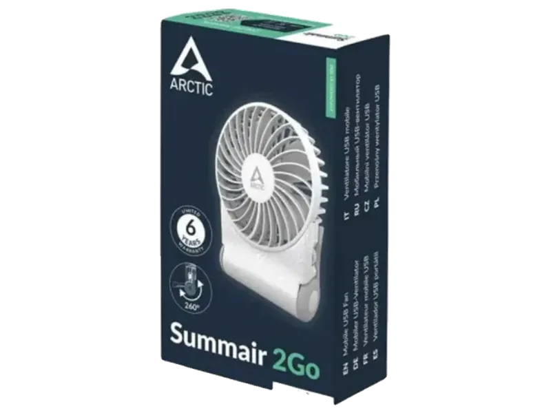 ARCTIC Summair 2Go Powerful Handheld Fan ( White )