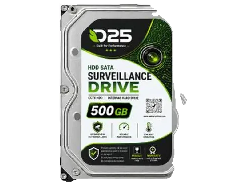 D25 Green 500GB 3.5 Inch SATA Internal Hard Disk Drive for CCTV DVR NVR Camera 500 GB Surveillance Sys...
