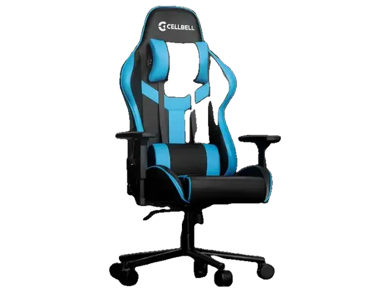 CELLBELL Transformer Lite Gaming Chair – Ergonomic High Back Racing Style Gamer Chair, 1D Adjustable Armrest, Tilt Mechanism, Leather Reclining Office Chair (Blue) – 3-Year Brand Warranty