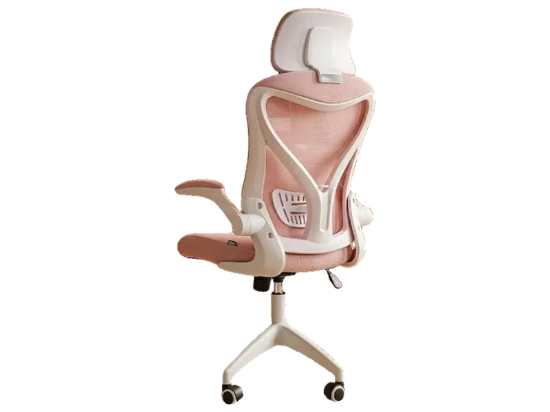 DROGO Marshal Pro Premium Ergonomic Office Chair for Work from Home, High Back Computer Chair with Mesh, Flip-up Armrest, Recline, Adjustable Seat & Lumbar Support | Mesh Chair for Office (Pink)