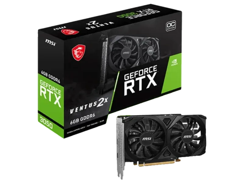 MSI GeForce RTX 3050 Ventus 2X E 6GB OC GDDR6 Graphics Card
