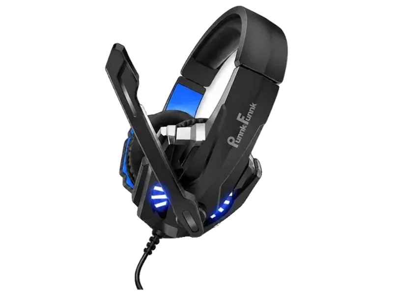 PunnkFunnk Wired Gaming Headset with 50mm Driver RGB LED Noise Reduction Mic for PC Laptop Wired Gaming