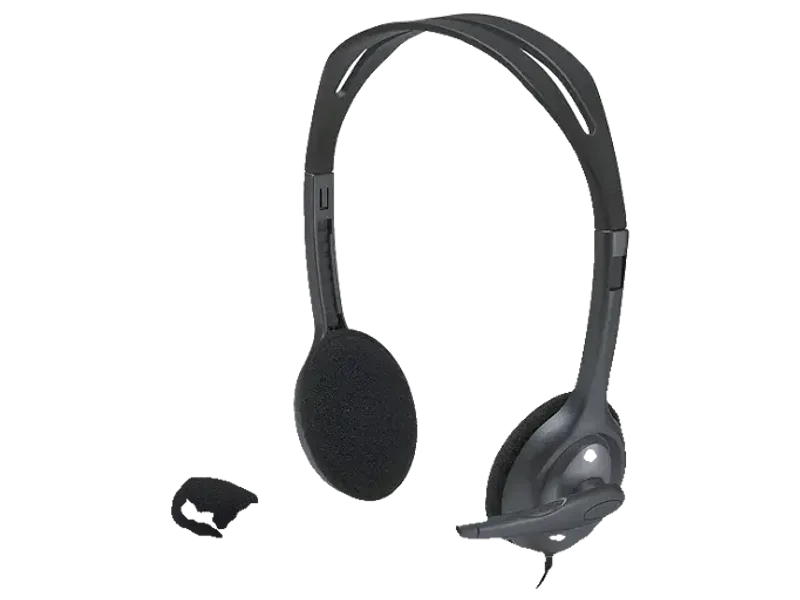 Logitech H111 Wired On Ear Headphones With Mic Black