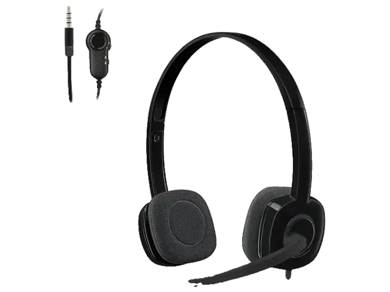Logitech H151 Wired On Ear Headphones with Mic (Black)