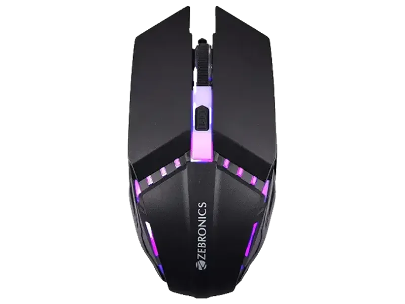 ZEBRONICS PHERO Wired Gaming Mouse with up to 1600 DPI, Rainbow LED Lights, DPI Switch, High Precision, Plug & Play, 4 Buttons