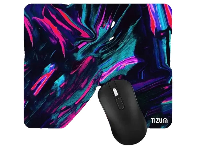 Tizum Mouse Pad with Anti-Slip Rubber Base & Ultra-Smooth Surface | Washable, Spill-Resistant Print Design, Computer Mouse Mat for Laptop, Desktop & Office (Multicolor)