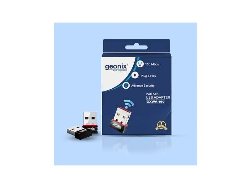 Geonix WiFi USB Adapter, Speed Upto150Mbps, USB WiFi Dongle, Wireless Adapter for Desktop and Laptop