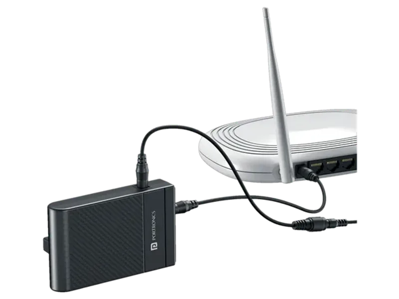 Portronics Power Plus II Mini UPS for 12V WiFi Router Broadband Modem, 3A AirFiber Router Power Backup for Router